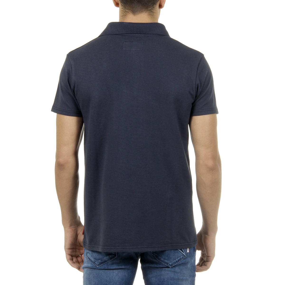 Polo Andrew Charles para hombre de manga corta azul oscuro SEFU