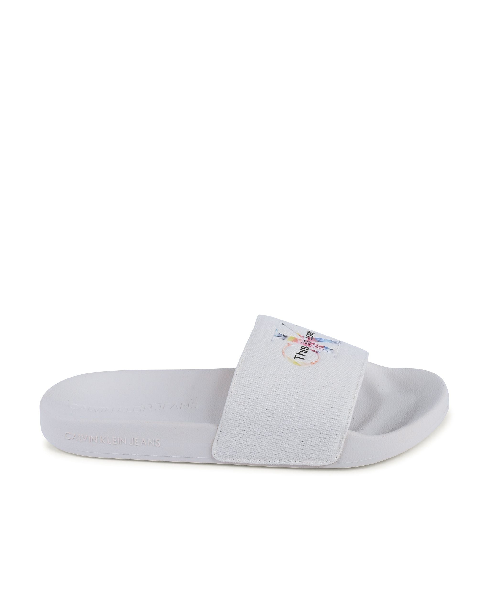 Chanclas Calvin Klein para mujer blancas YW0YW00849YAF