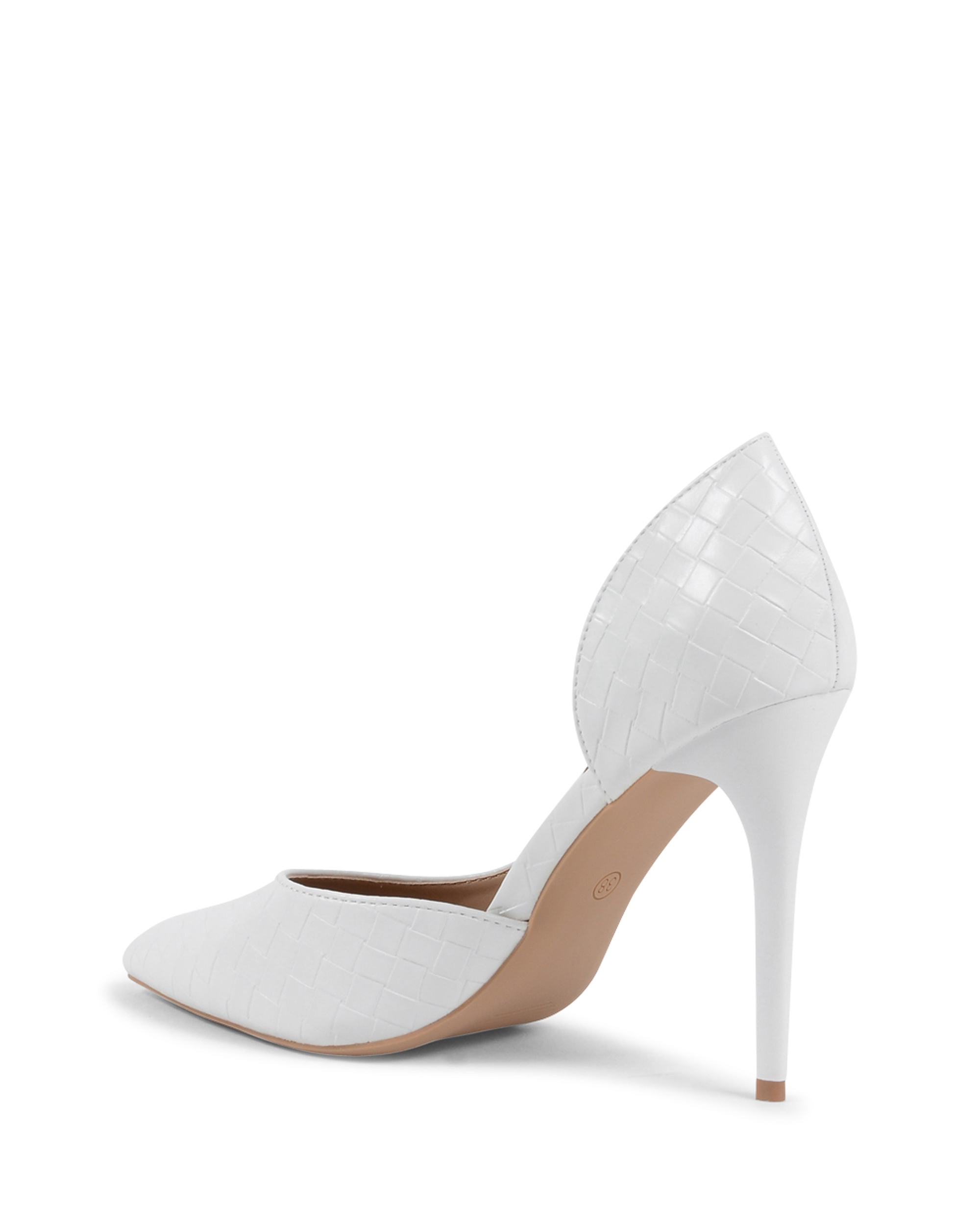 19V69 Italia - Zapatos de salón abiertos para mujer, color blanco, V81858 BLANCO