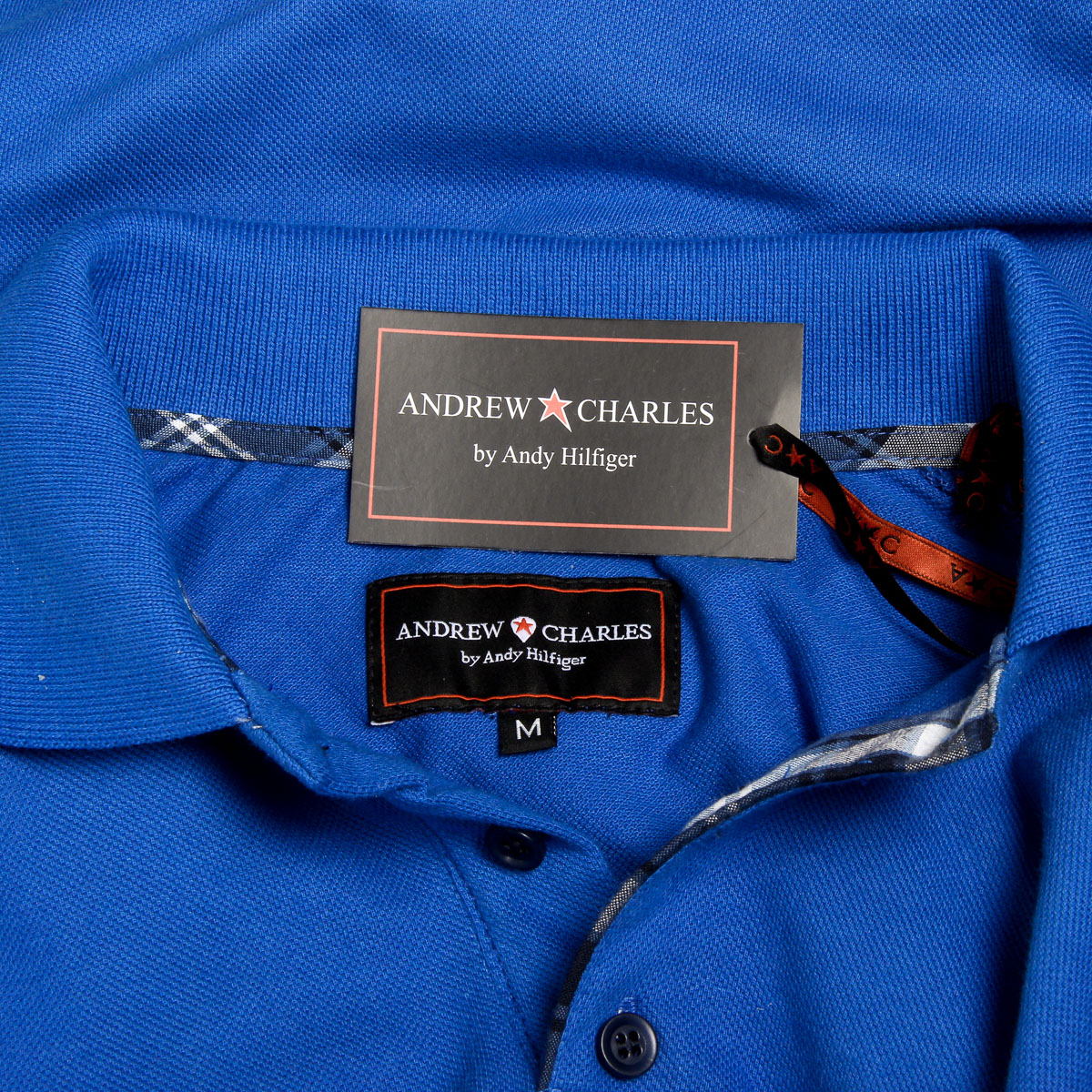 Polo Andrew Charles para hombre de manga corta azul SEMELO