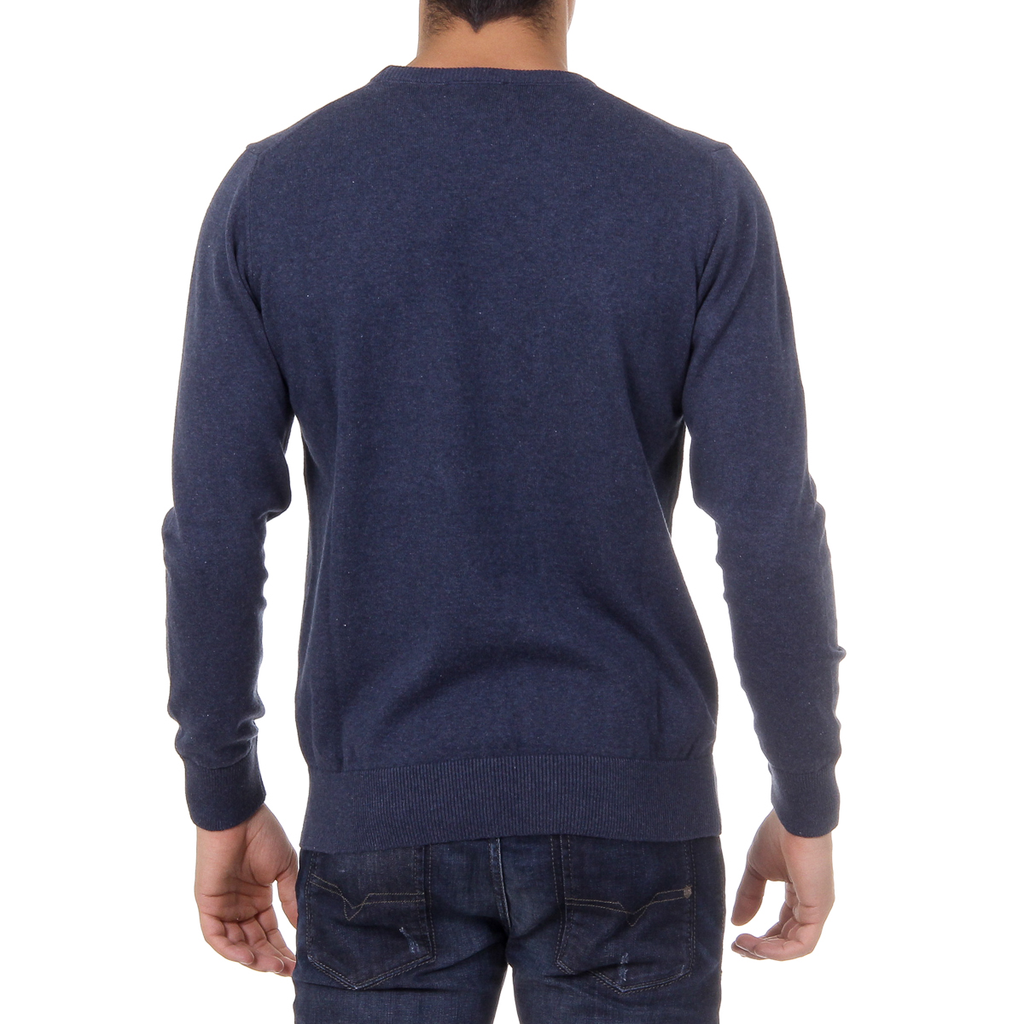 Suéter de hombre Ufford & Suffolk Polo Club de manga larga y cuello redondo PULLRUS100 AZUL OSCURO