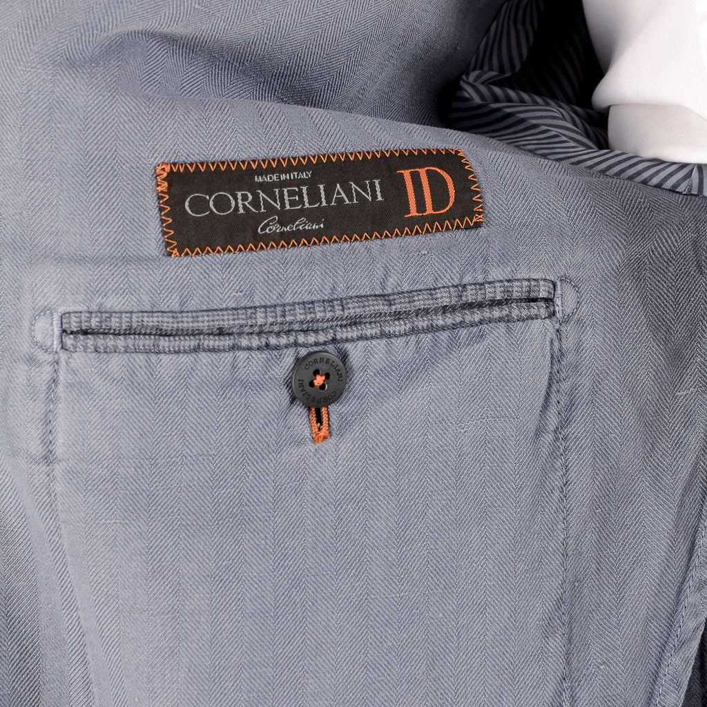 Corneliani Mens Jacket Long Sleeves Light Blue
