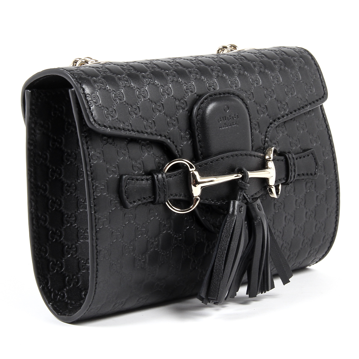 Gucci Womens Handbag GG Guccissima Black 449636 1000