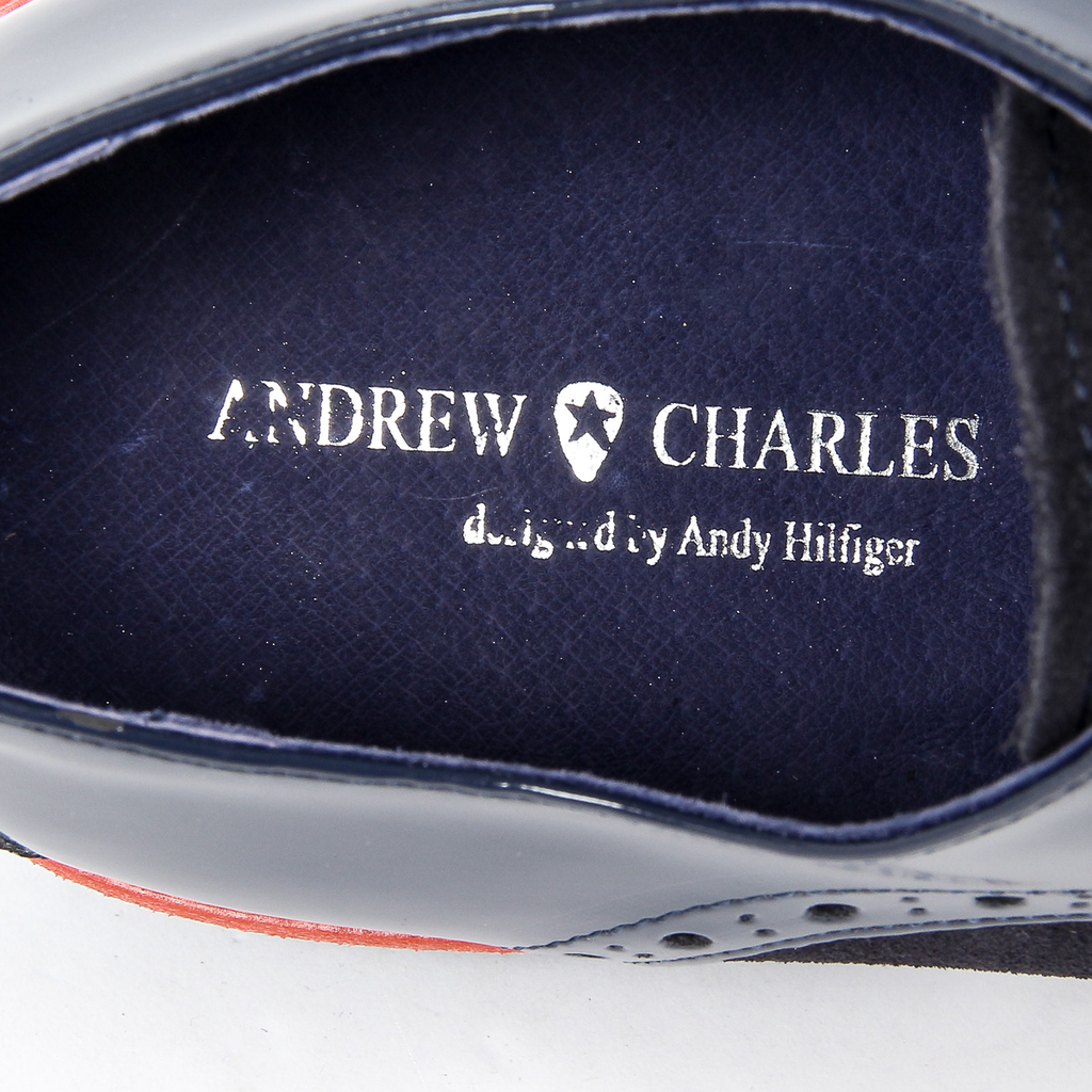 Andrew Charles Zapato Oxford Brogue para hombre 914 ABRASIVATO CAMOSCIO BLEU