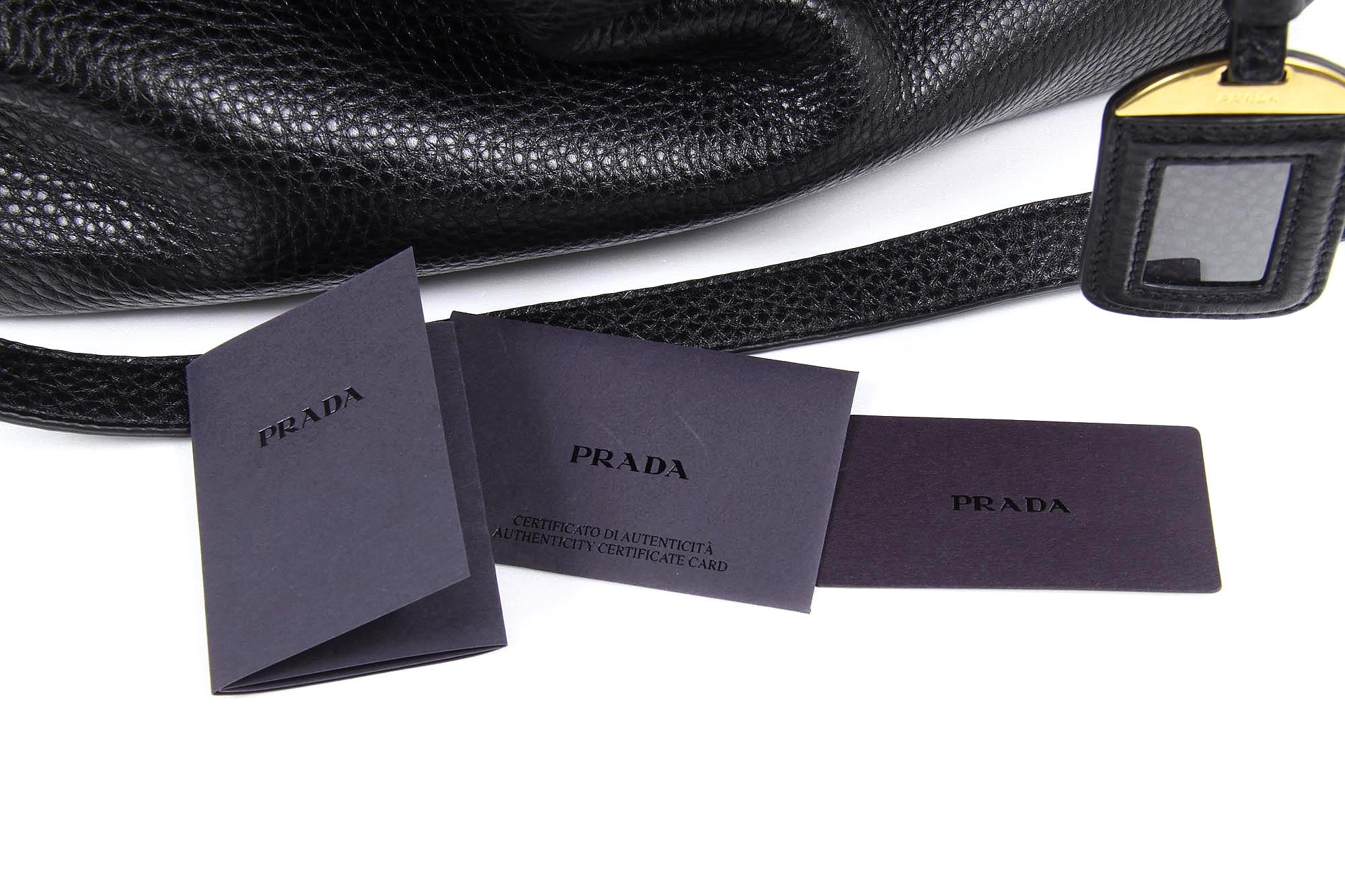 Bolso de compras Prada BN2794 Nero Vitello Daino