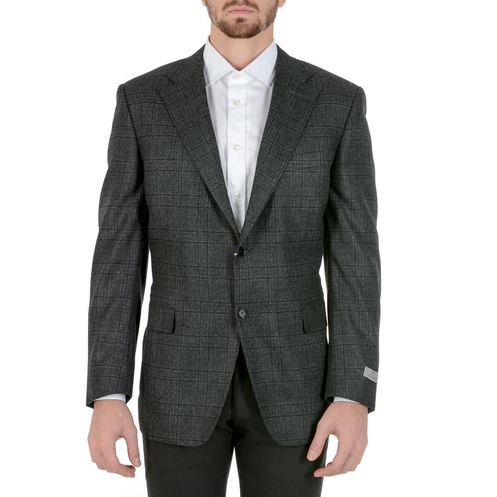 Chaqueta Canali para hombre de manga larga gris oscuro