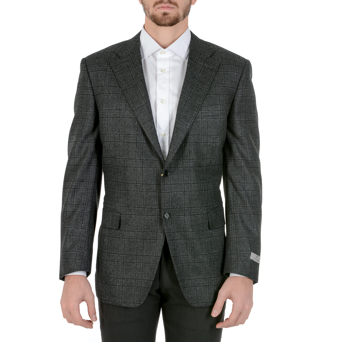Chaqueta Canali para hombre de manga larga gris oscuro