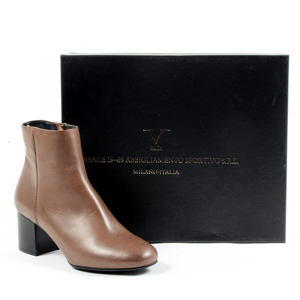 V 1969 Italia Womens Heeled Ankle Boot Brown MAD