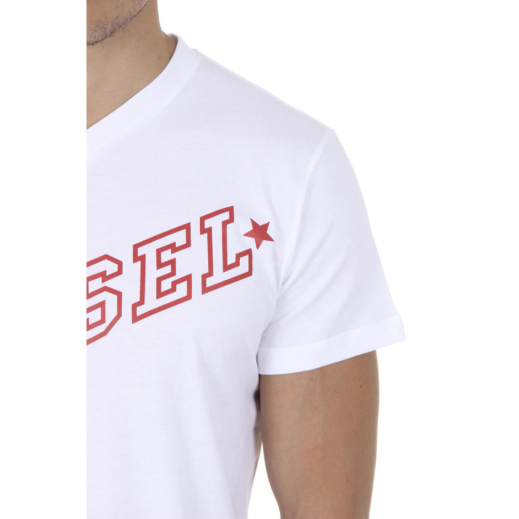 Diesel Mens T-Shirt Short Sleeves V-Neck 00SDG0 R091B 100 T-KRITIL