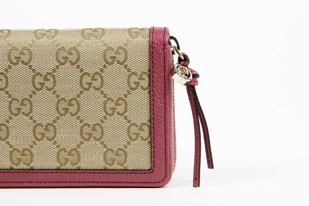 Monedero Gucci Bree Original GG con cremallera para mujer