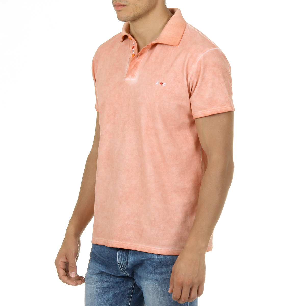 Polo Andrew Charles para hombre de manga corta naranja SIMBA