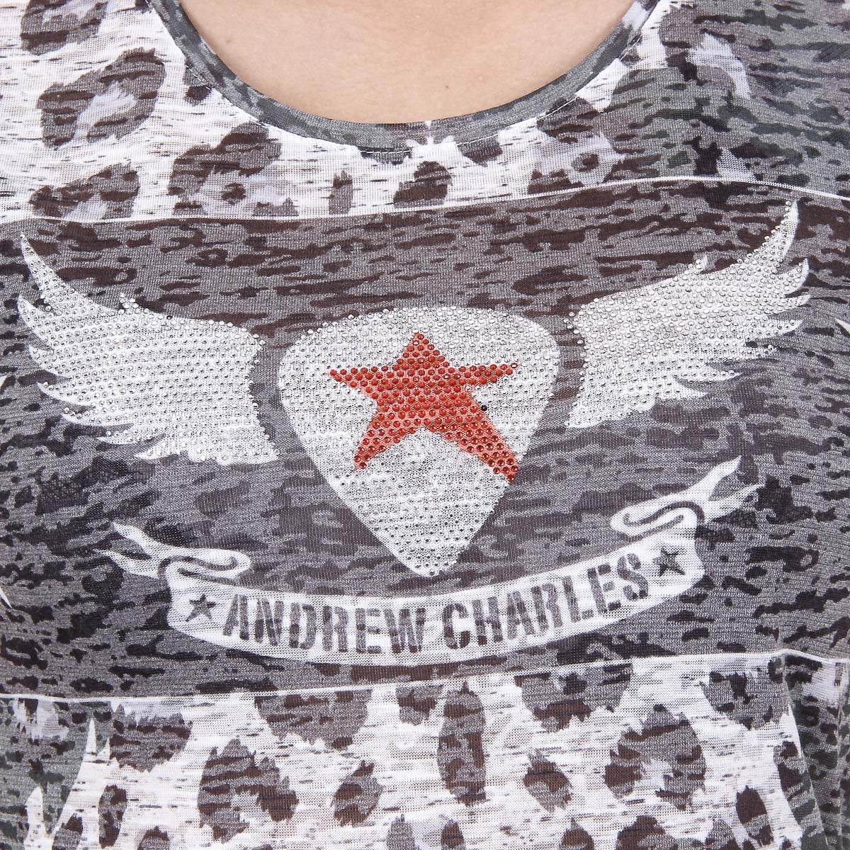 Andrew Charles Womens T-shirt Short Sleeves Round Neck Black MAYA