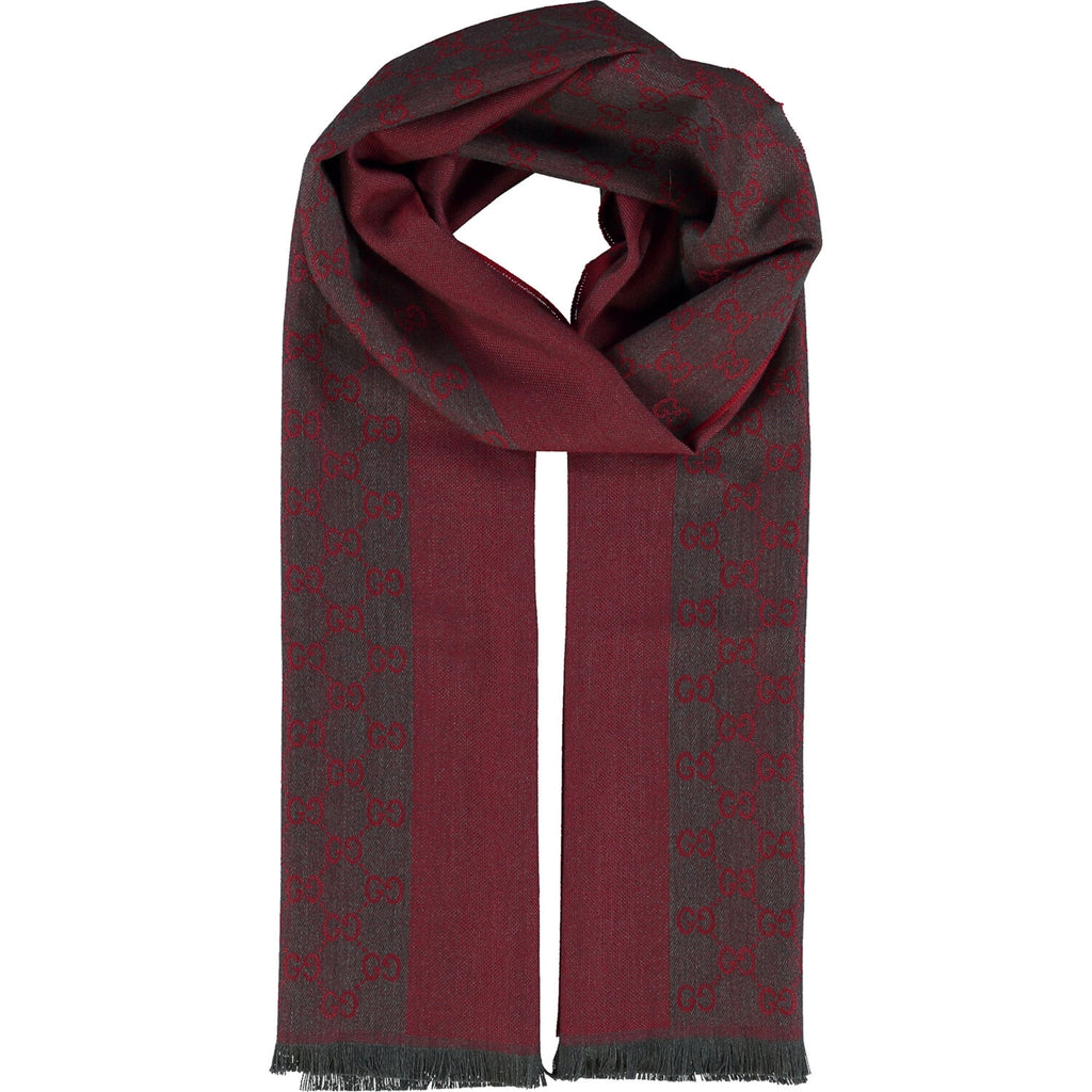 Bufanda Gucci para hombre 40x180 rojo y negro