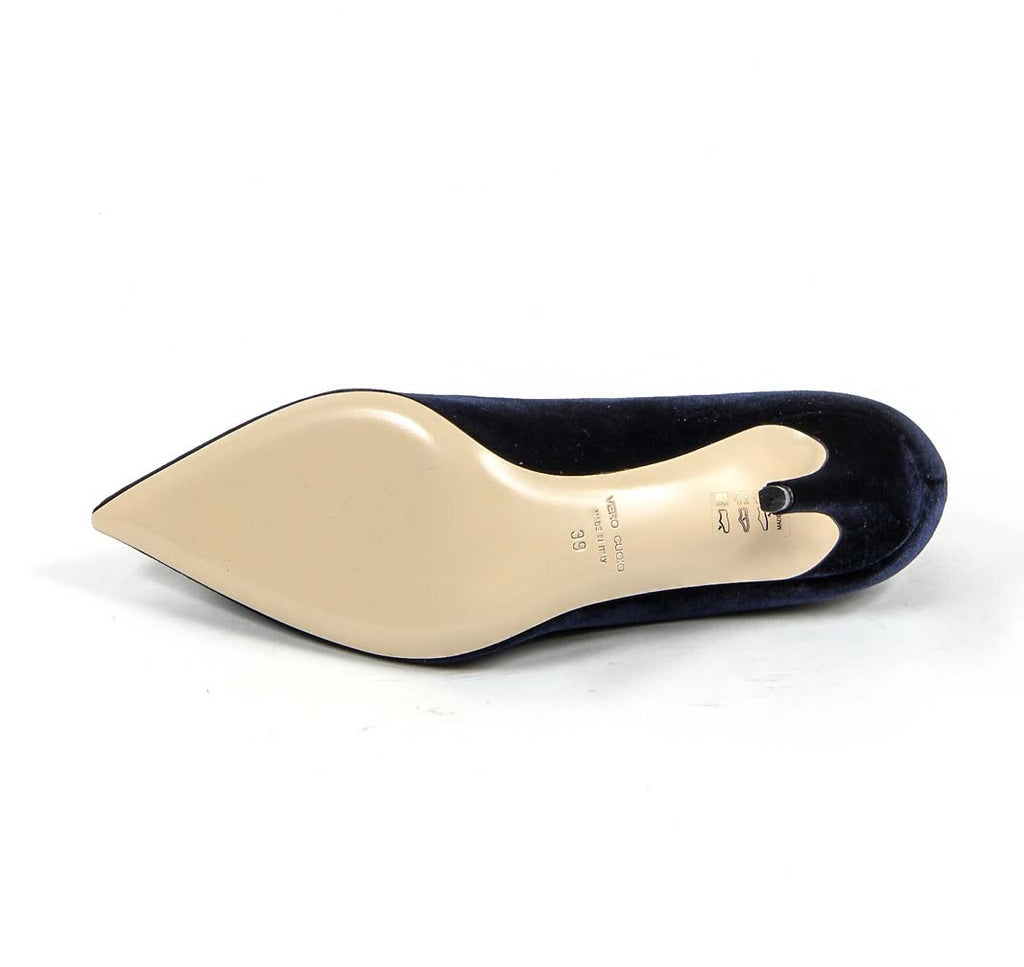 Zapatos de salón para mujer V 1969 Italia 3104104 VELLUTO BLU ROYAL