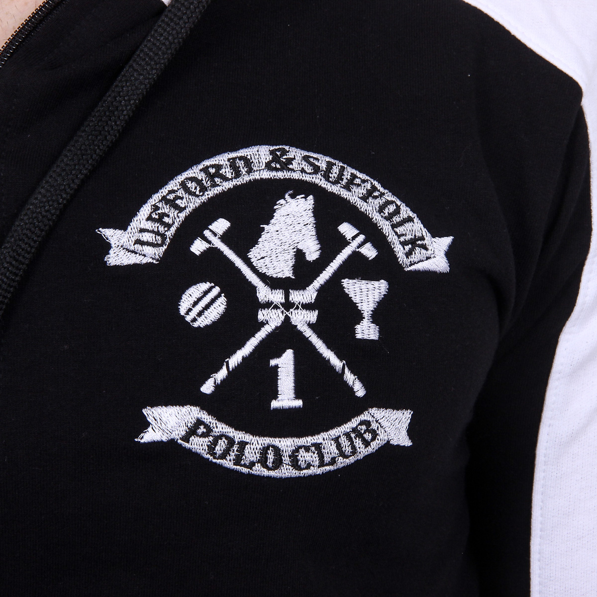Sudadera con capucha y cremallera de manga larga para hombre del Ufford & Suffolk Polo Club