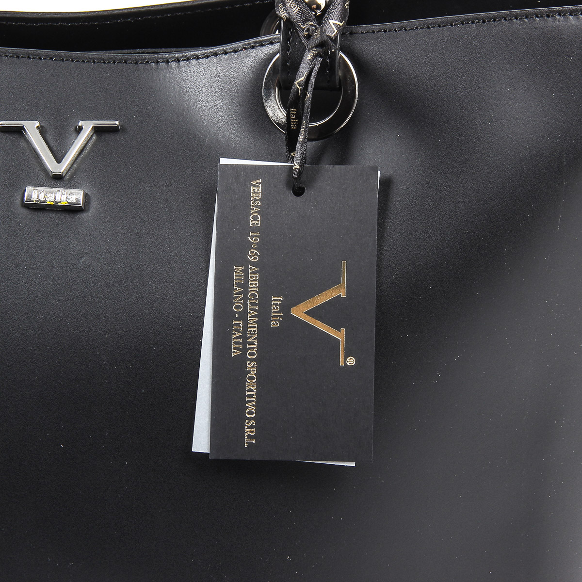 Bolso de mano para mujer V 1969 Italia V009-S RUGA NERO