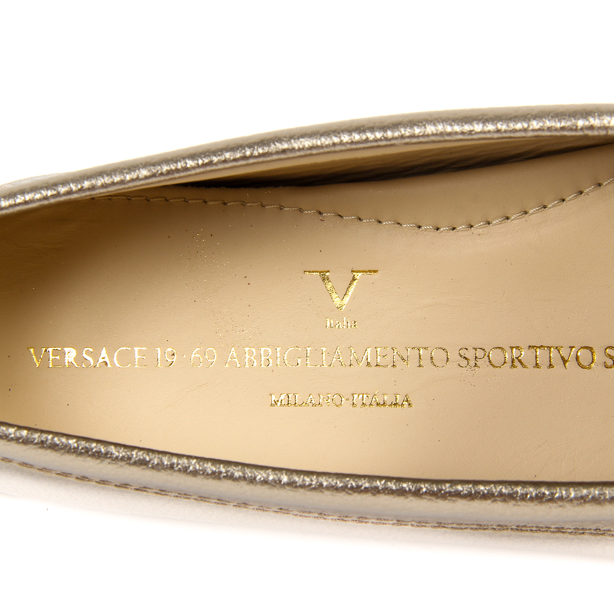 Mocasín V 1969 Italia para mujer dorado AMALFI