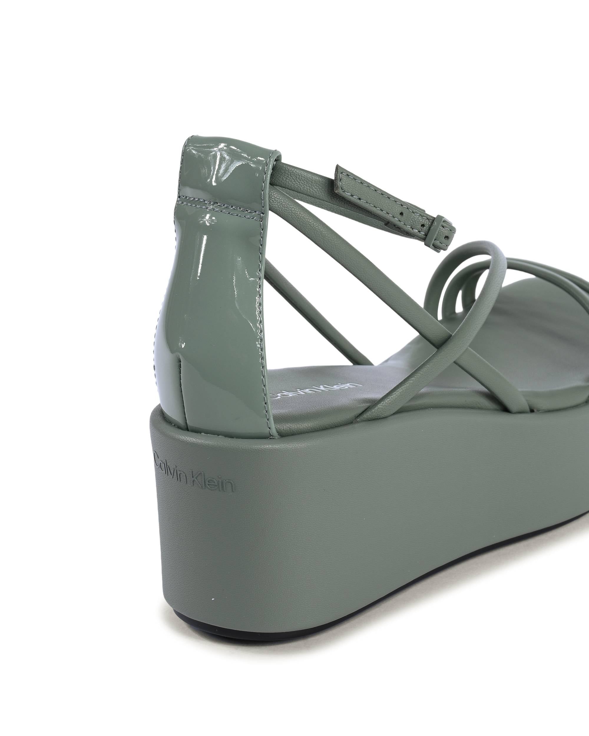 Calvin Klein - Sandalias de cuña para mujer, color verde, HW0HW01949MSW