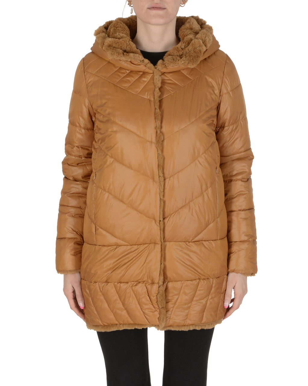 19V69 Italia Chaqueta de mujer Camel JUNO CAMEL