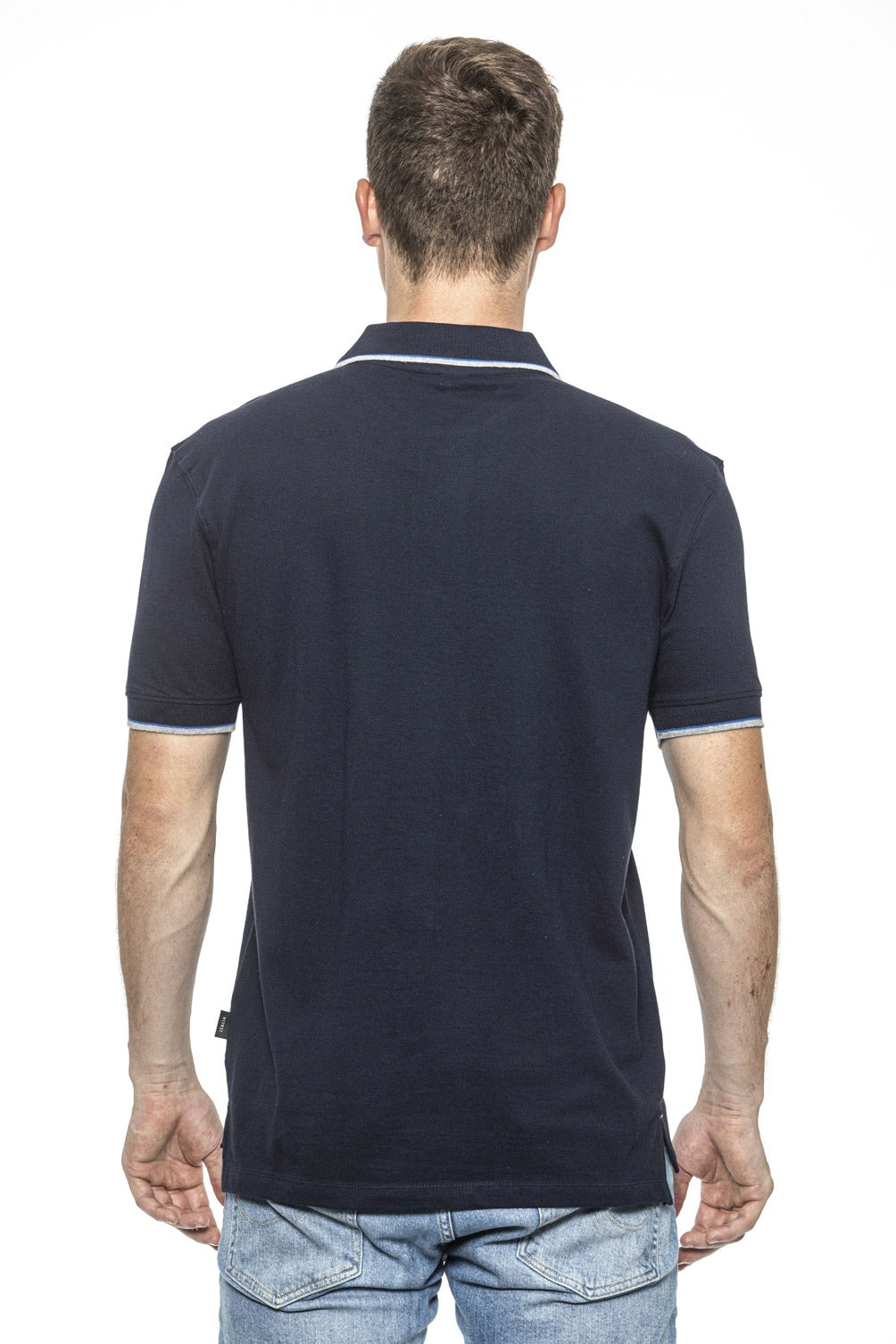 19V69 Italia Polo para hombre Azul COSTINA AZUL MARINO