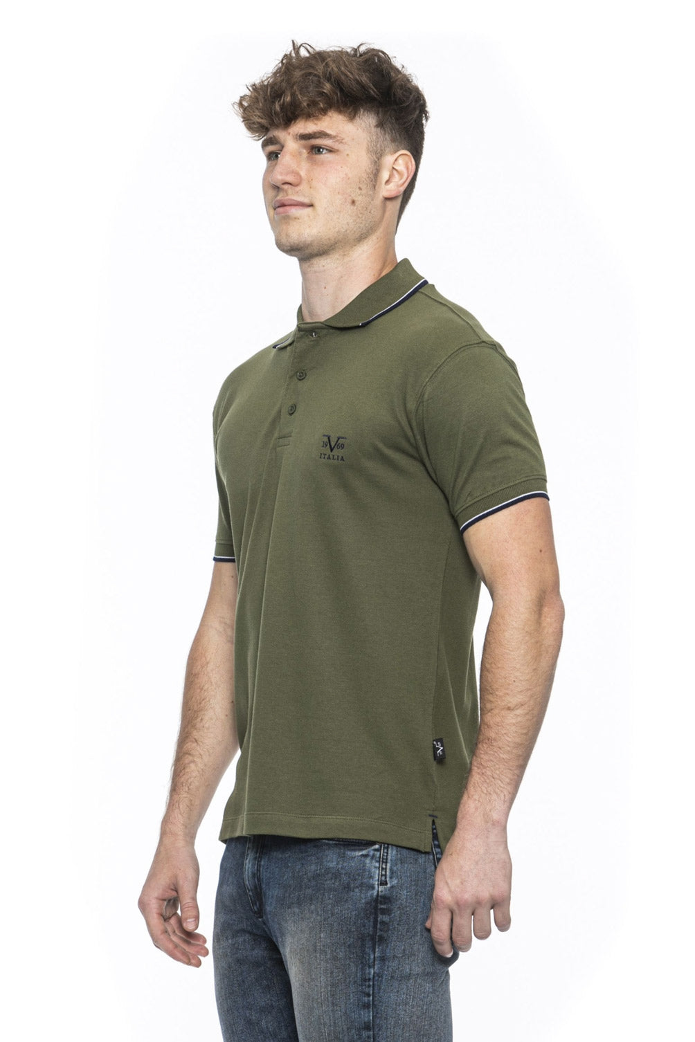 19V69 Italia Polo para hombre Verde COSTINA OLIVA