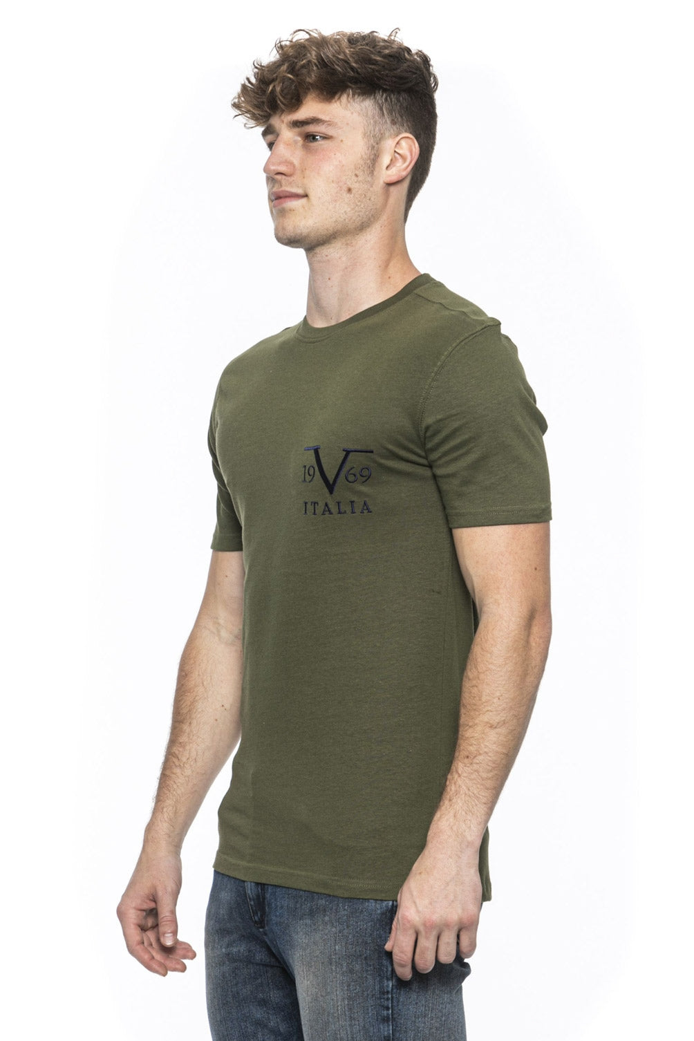 Camiseta Italia para hombre 19V69 Verde TROY OLIVE