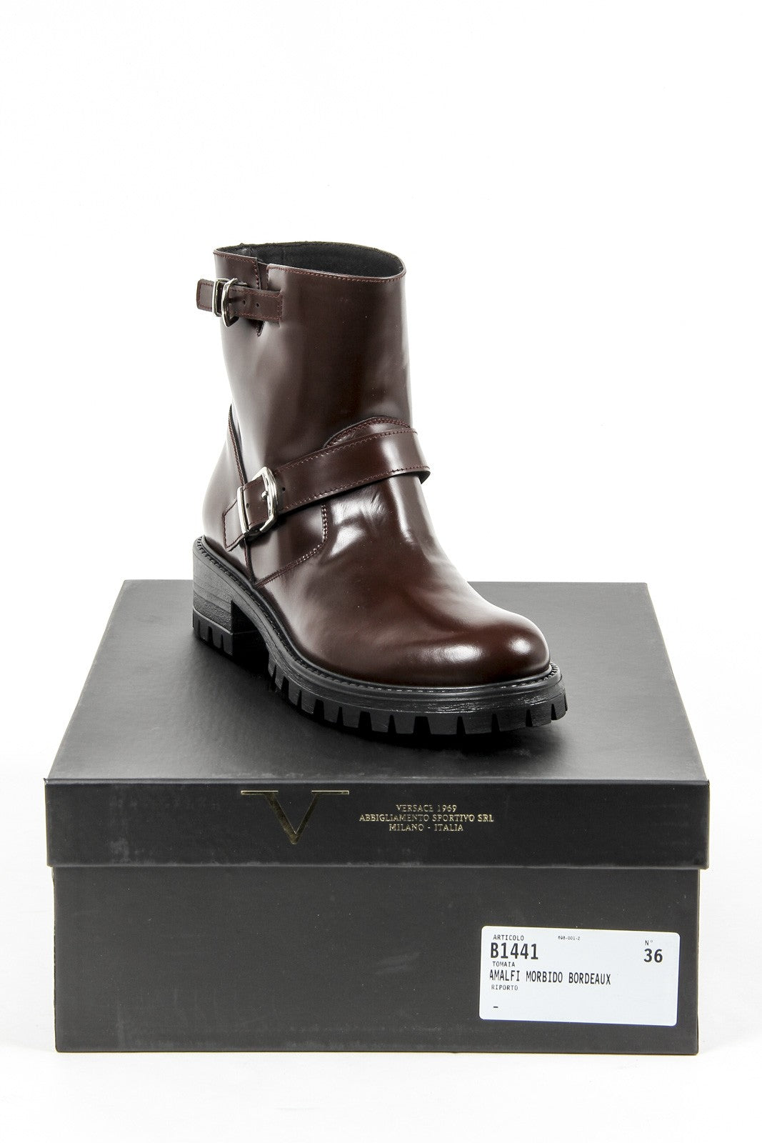 V 1969 Italia Bota corta para mujer B1441 AMALFI MORBIDO BORDEAUX
