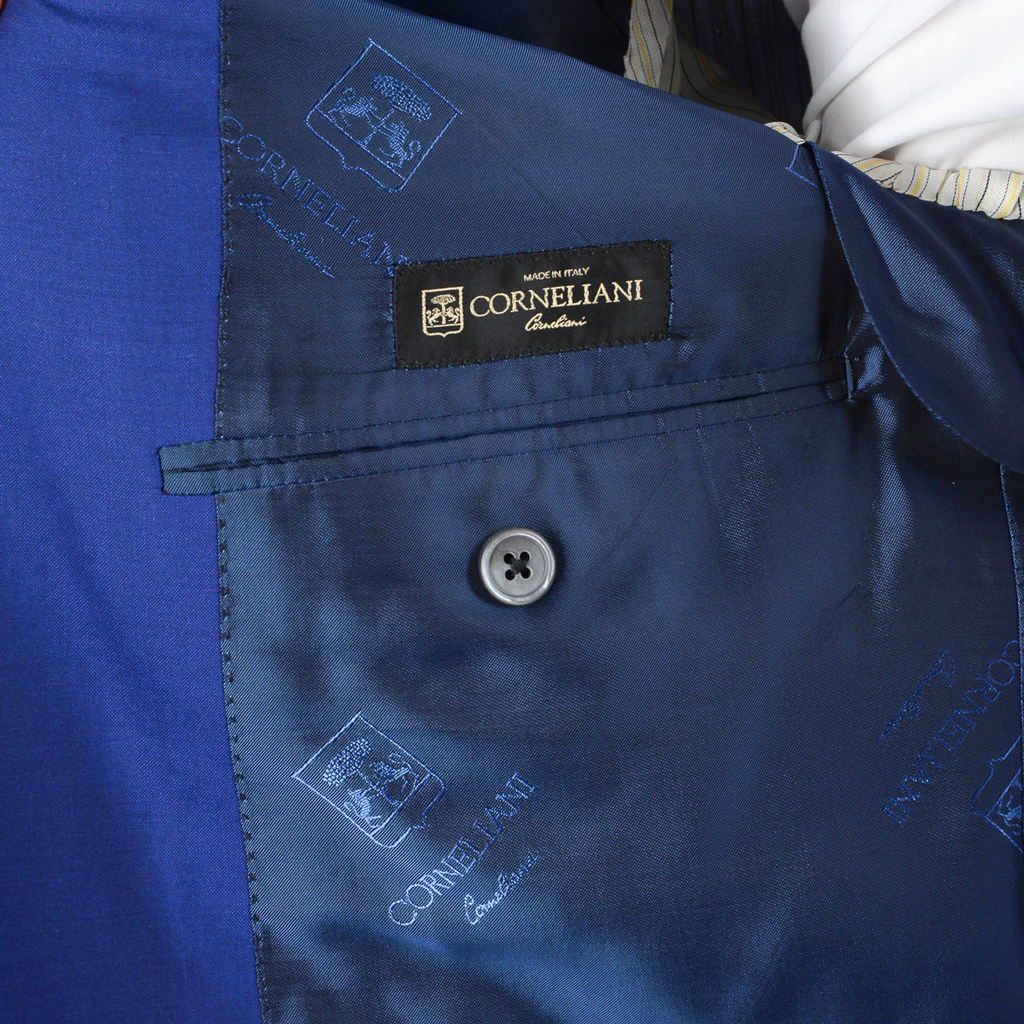 Corneliani Mens Suit Long Sleeves Blue Super 160's