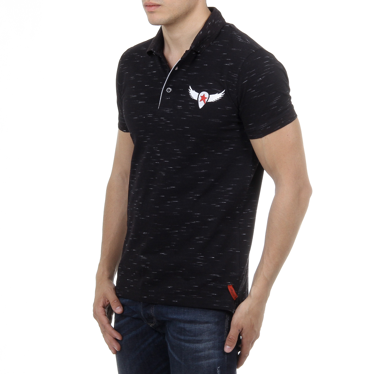 Andrew Charles Mens Polo Short Sleeves Black THOMAS