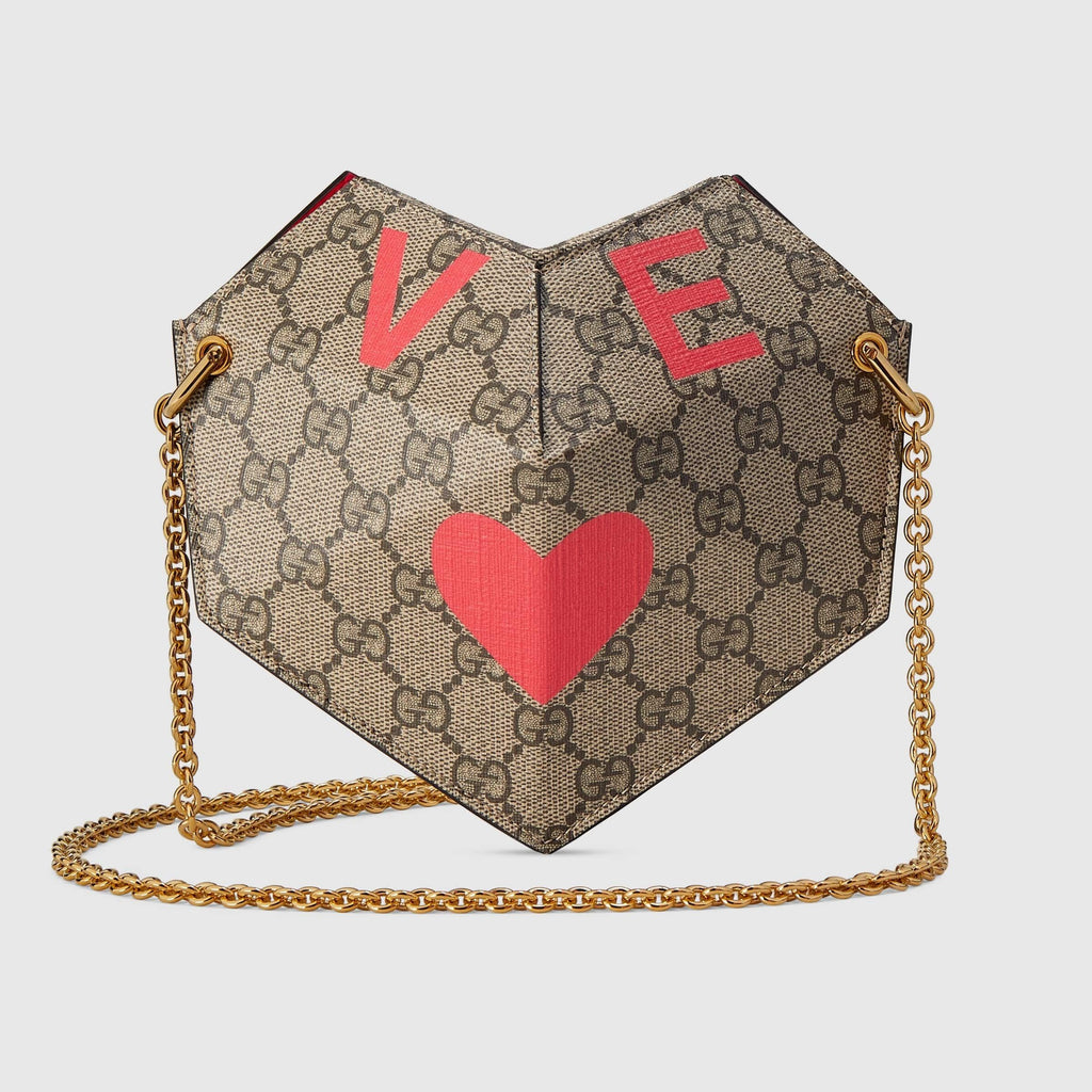 Gucci GG Supreme Monogram Valentines Day marrón rojo