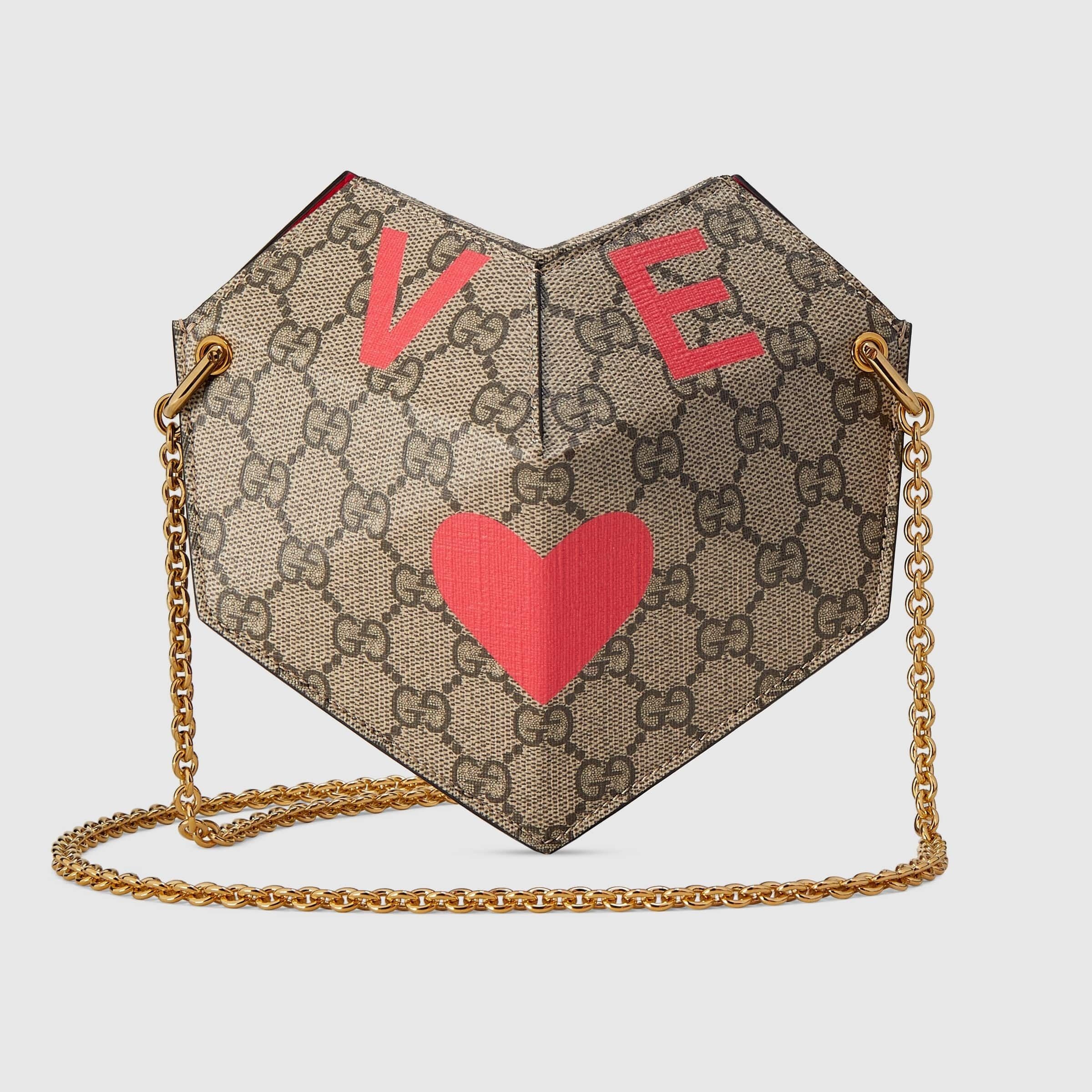 Gucci GG Supreme Monogram Valentines Day marrón rojo