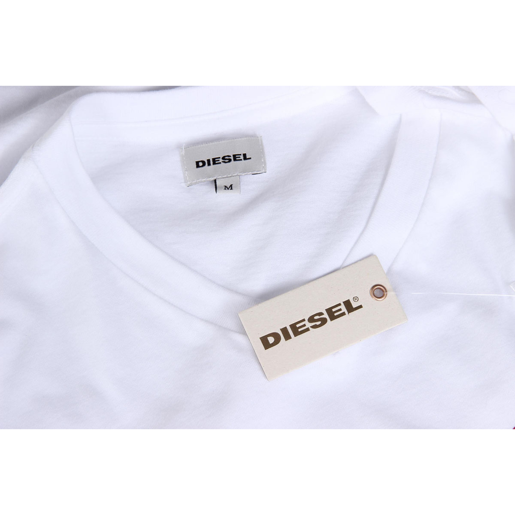 Diesel Mens T-Shirt Short Sleeves V-Neck 00SDG0 R091B 100 T-KRITIL