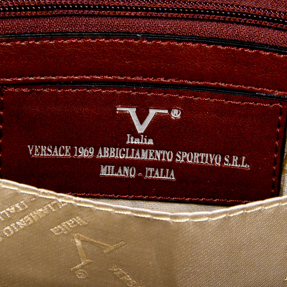 Bolso de mano para hombre V 1969 Italia rojo oscuro EVAN