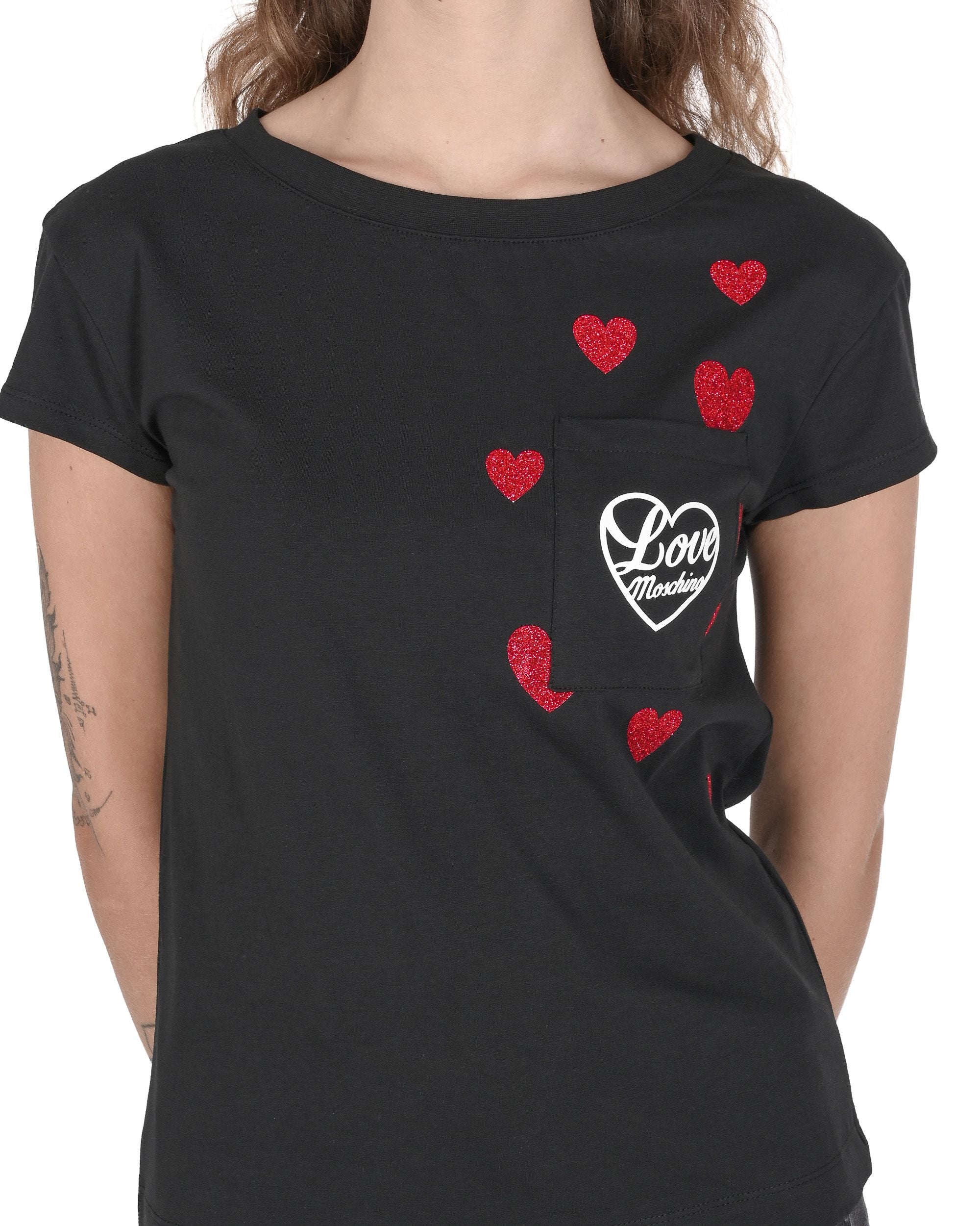 Camiseta Love Moschino para mujer W 4 F30 2O E 2264 C74 NEGRO