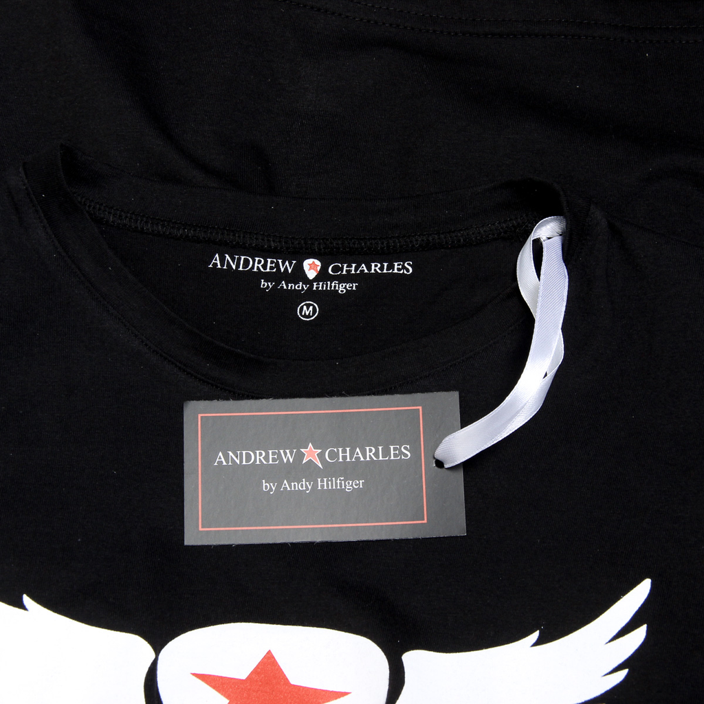 Camiseta Andrew Charles para hombre, manga corta, cuello redondo, negra, KEITA