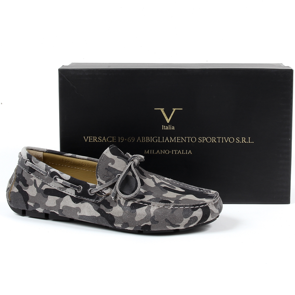 Mocasines V 1969 Italia para hombre, color gris, ADAM
