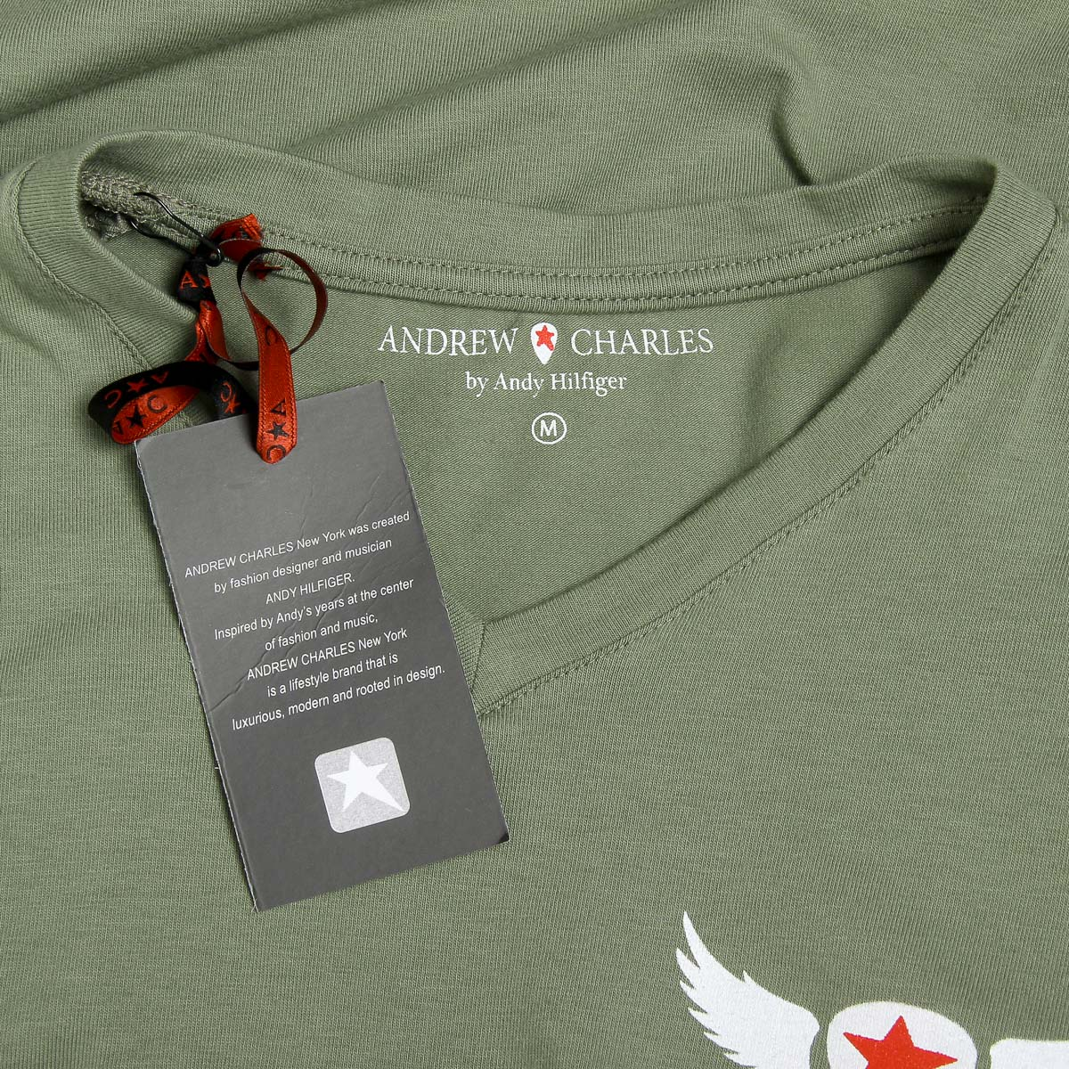 Camiseta Andrew Charles para hombre, manga corta, cuello en V, verde, KENAN