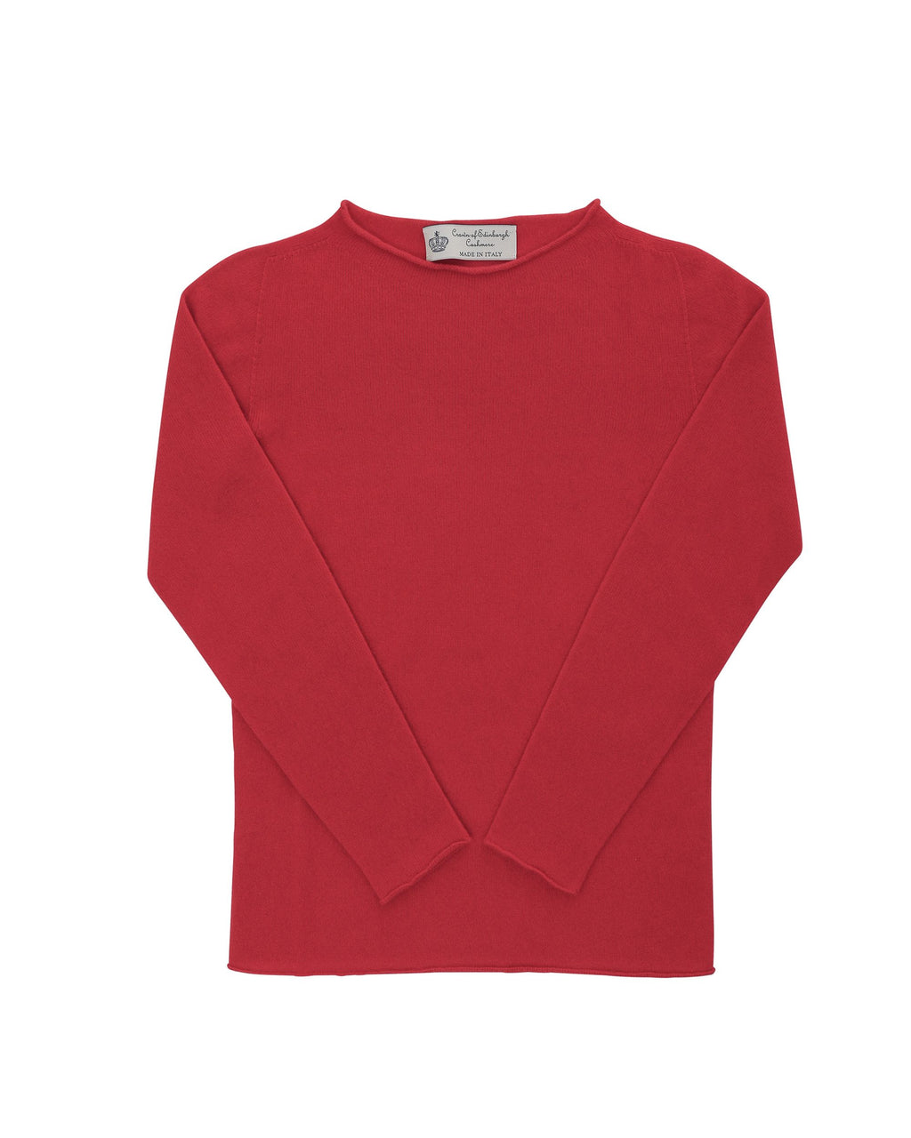 Suéter de cachemira con cuello barco para mujer Crown of Edinburgh COE 0025 ROJO