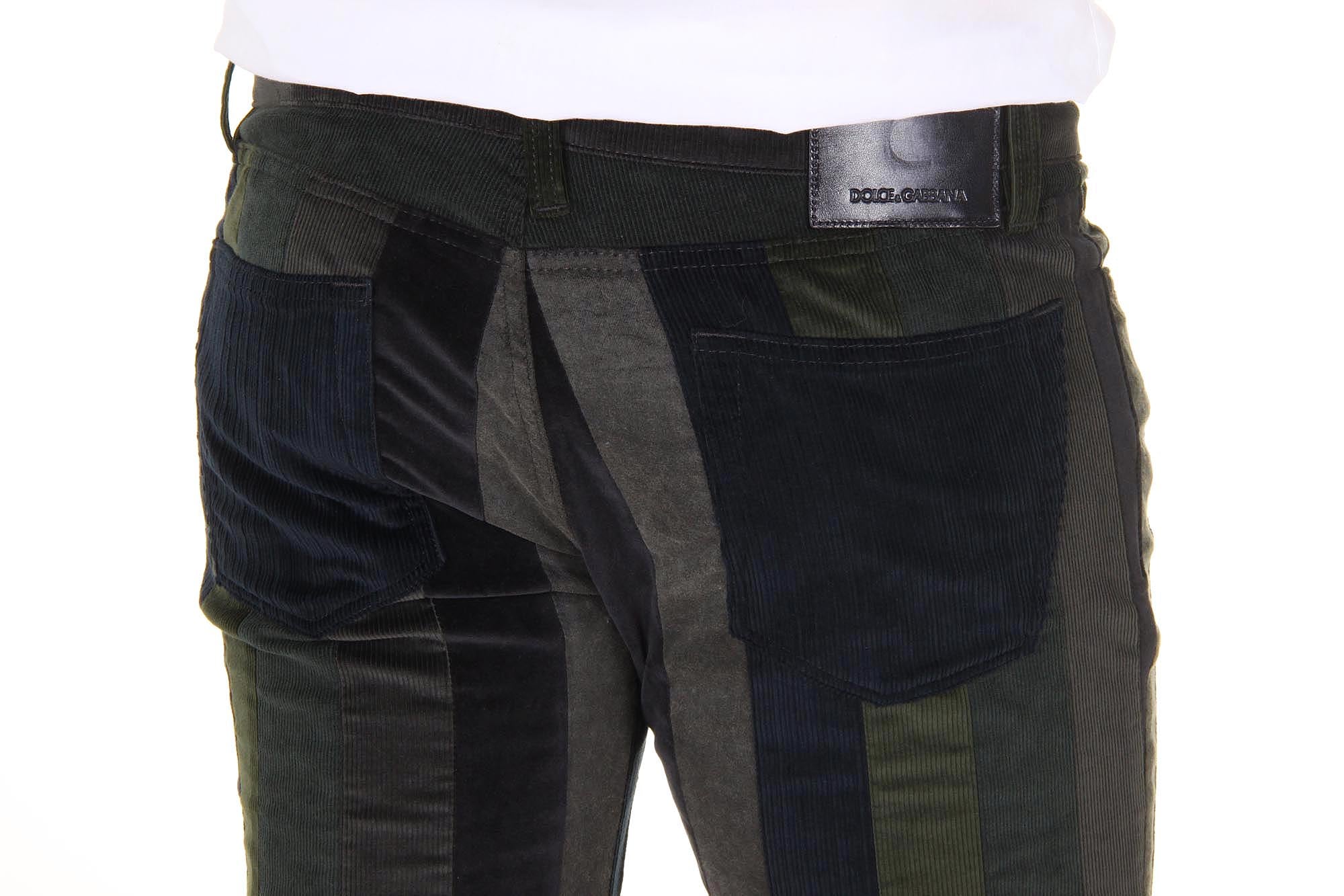 Pantalones Dolce & Gabbana para hombre Stretch 16 Mixed Velvet Patchwork G4P4CX G9V40 S9000
