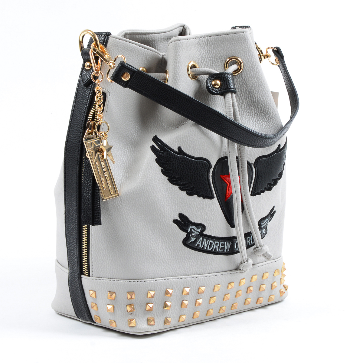 Bolso de mano Andrew Charles para mujer, gris claro, REBECCA