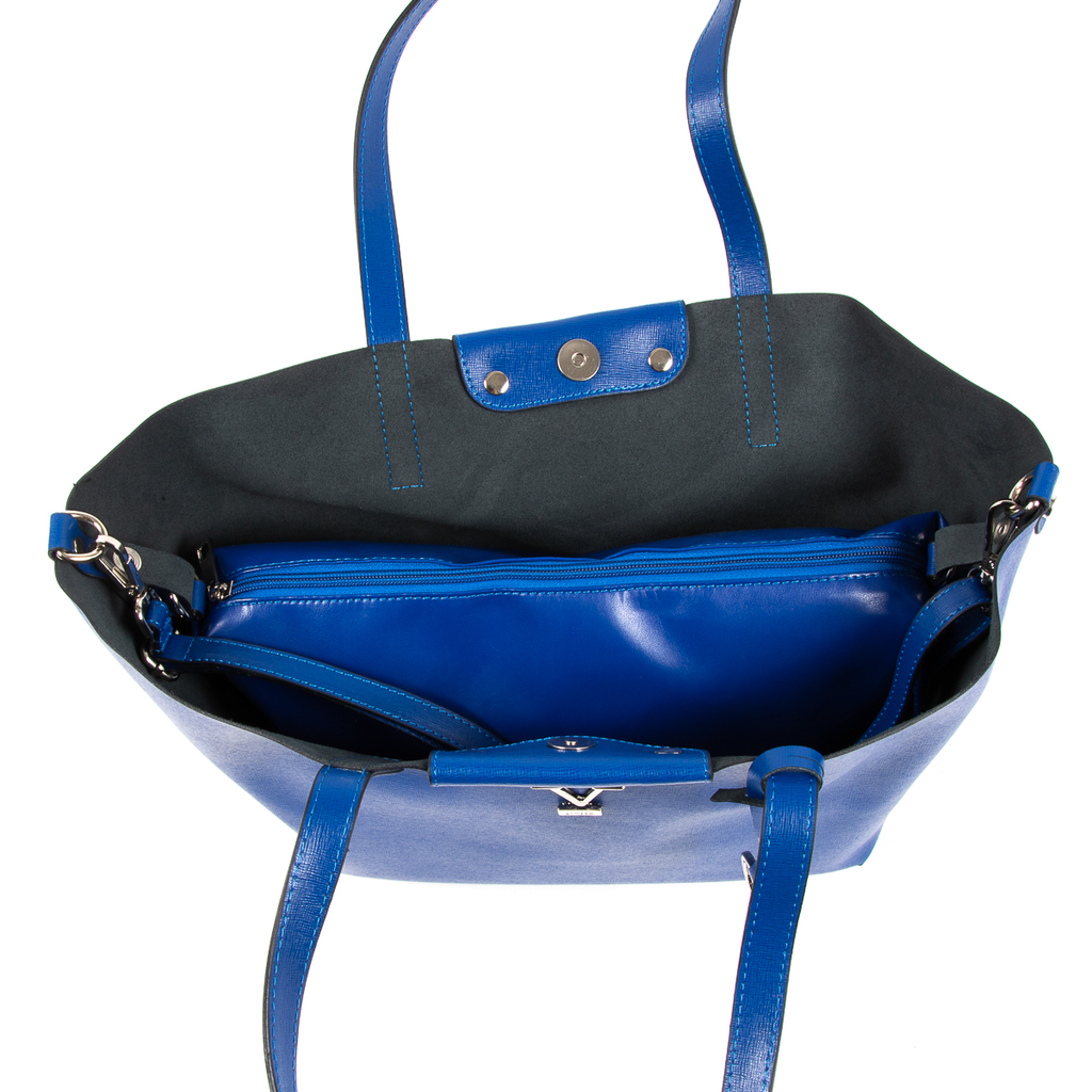 Bolso de mano para mujer V 1969 Italia azul JERSEY