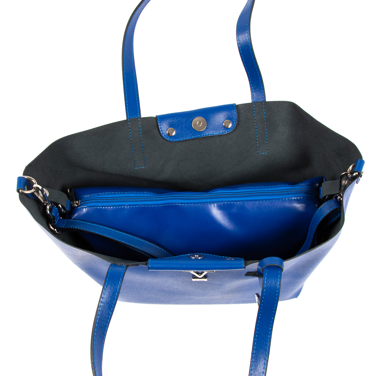 Bolso de mano para mujer V 1969 Italia azul JERSEY
