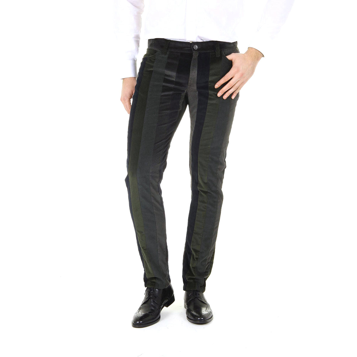 Pantalones Dolce & Gabbana para hombre Stretch 16 Mixed Velvet Patchwork G4P4CX G9V40 S9000
