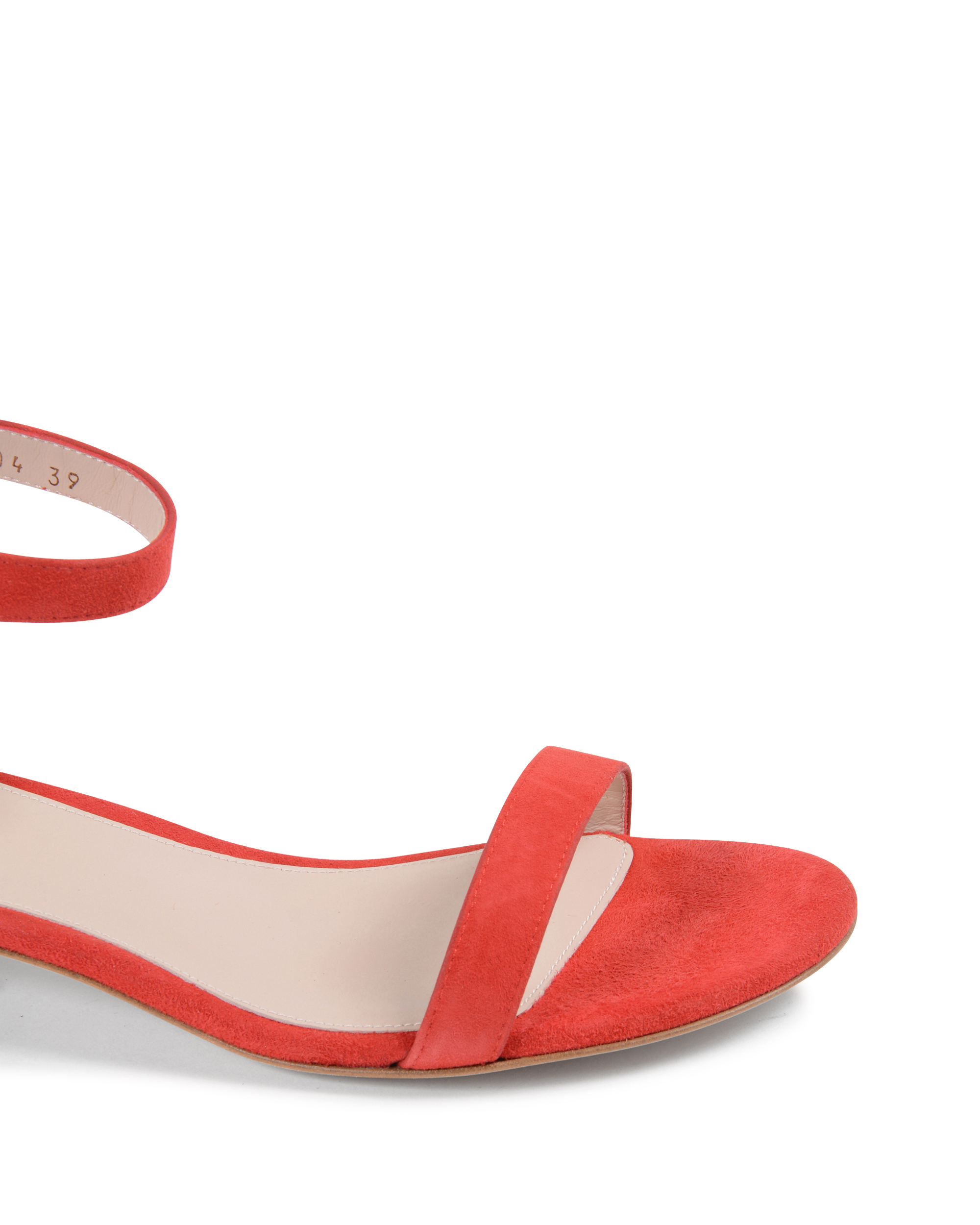 Stuart Weitzman Sandalia con tira al tobillo para mujer en rojo NUDISTJUNE