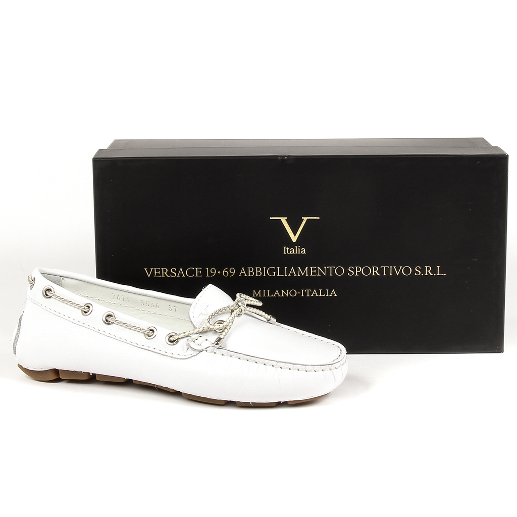 Mocasín V 1969 Italia para mujer blanco EMILIA