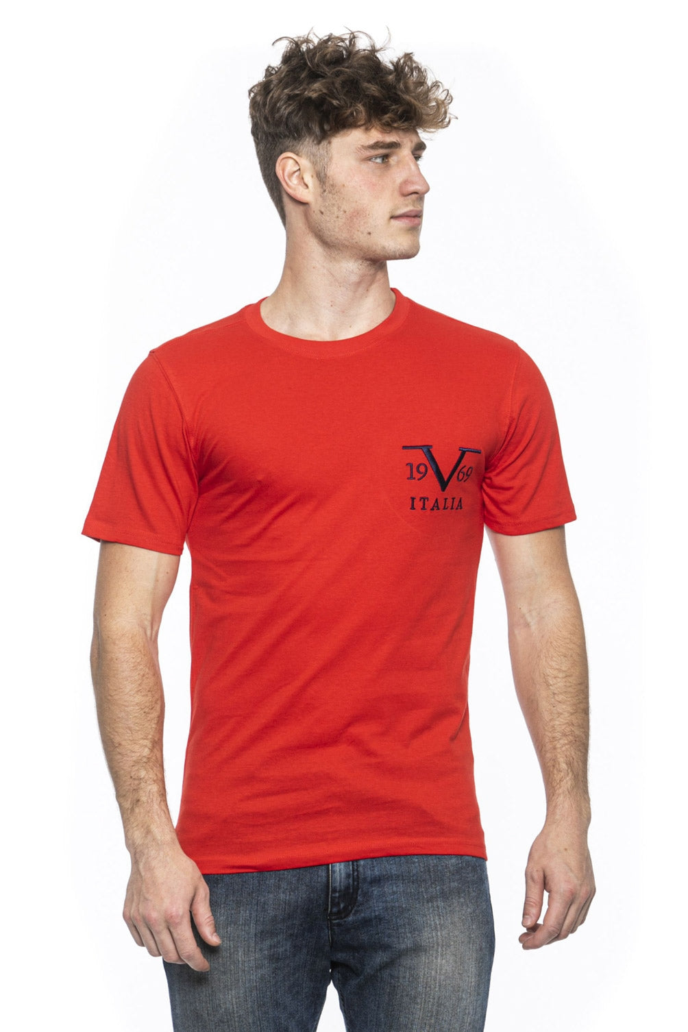 Camiseta Italia para hombre 19V69 roja TROY RED