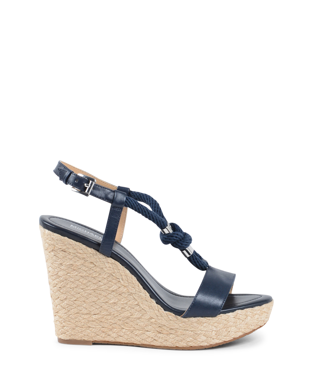 Michael Kors Sandalia de cuña para mujer Azul marino HOLLY