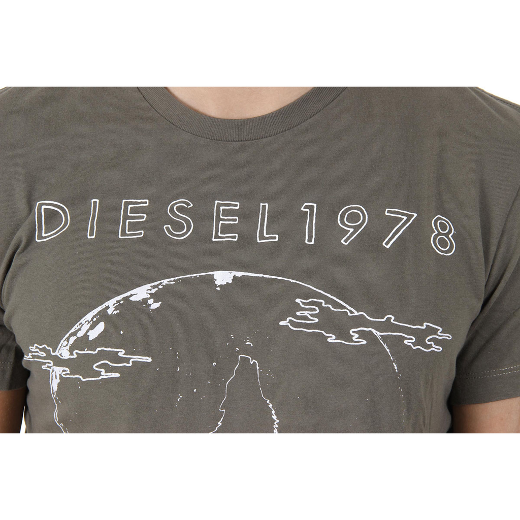 Diesel Mens T-Shirt Short Sleeves Round Neck 00SC4C R091B 51F T-HITA SINGLE JERSEY-RAGS