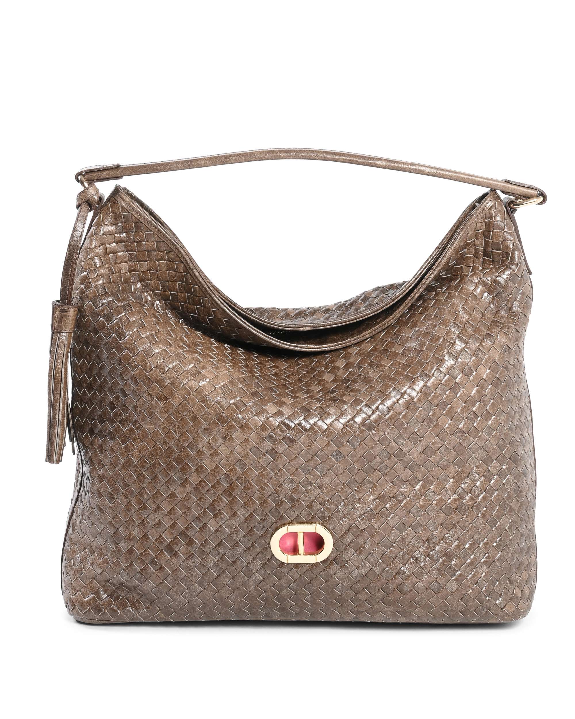 Dee Ocleppo Womens Handbag GM2054 MIAMI INTRECCIATO FANGO