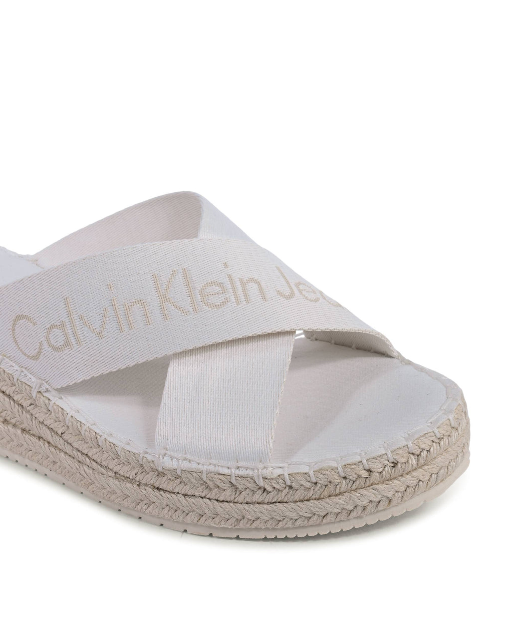 Calvin Klein - Sandalias de cuña para mujer, color blanco, YW0YW013640K4